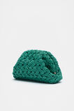 Straw Woven Clutch  Deep Emerald  hi-res