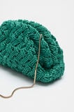 Straw Woven Clutch  Deep Emerald  hi-res