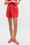 Core Linen Gathered Palazzo Short  Electric Crimson  hi-res