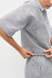 Linen Stripe Boxy Shirt  Twilight Blue Stripe  hi-res