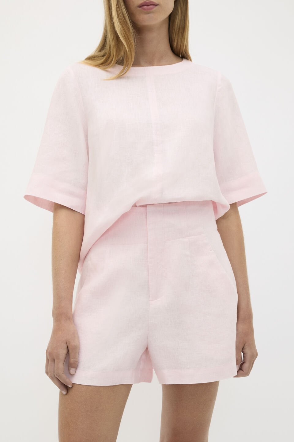 Core Linen Waisted Short  Primrose