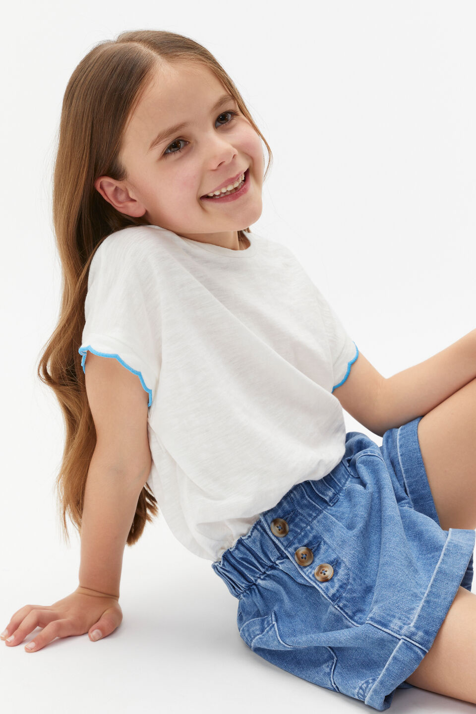 Scallop Detail Tee  Canvas