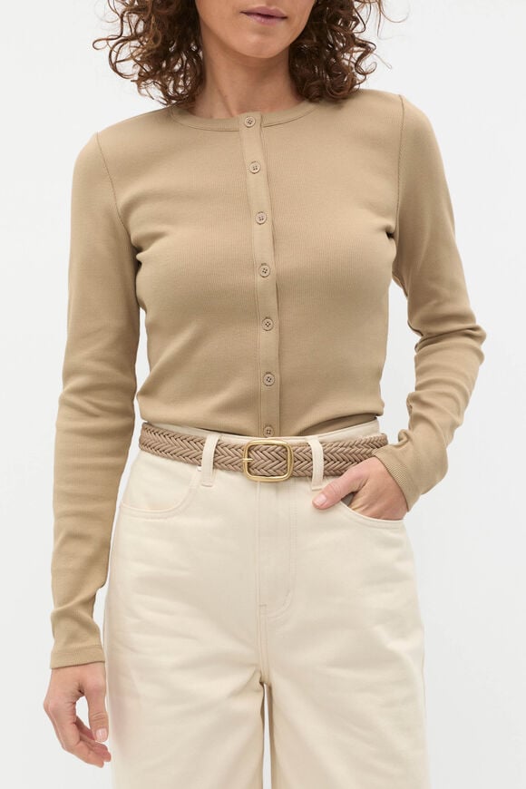 Nova Woven Leather Belt  Rye  hi-res