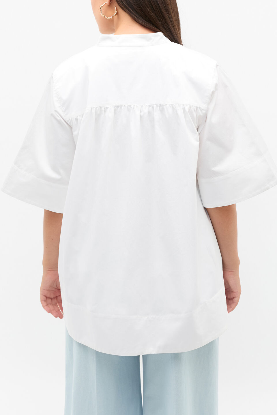 Cotton Poplin Swing Tunic  Whisper White