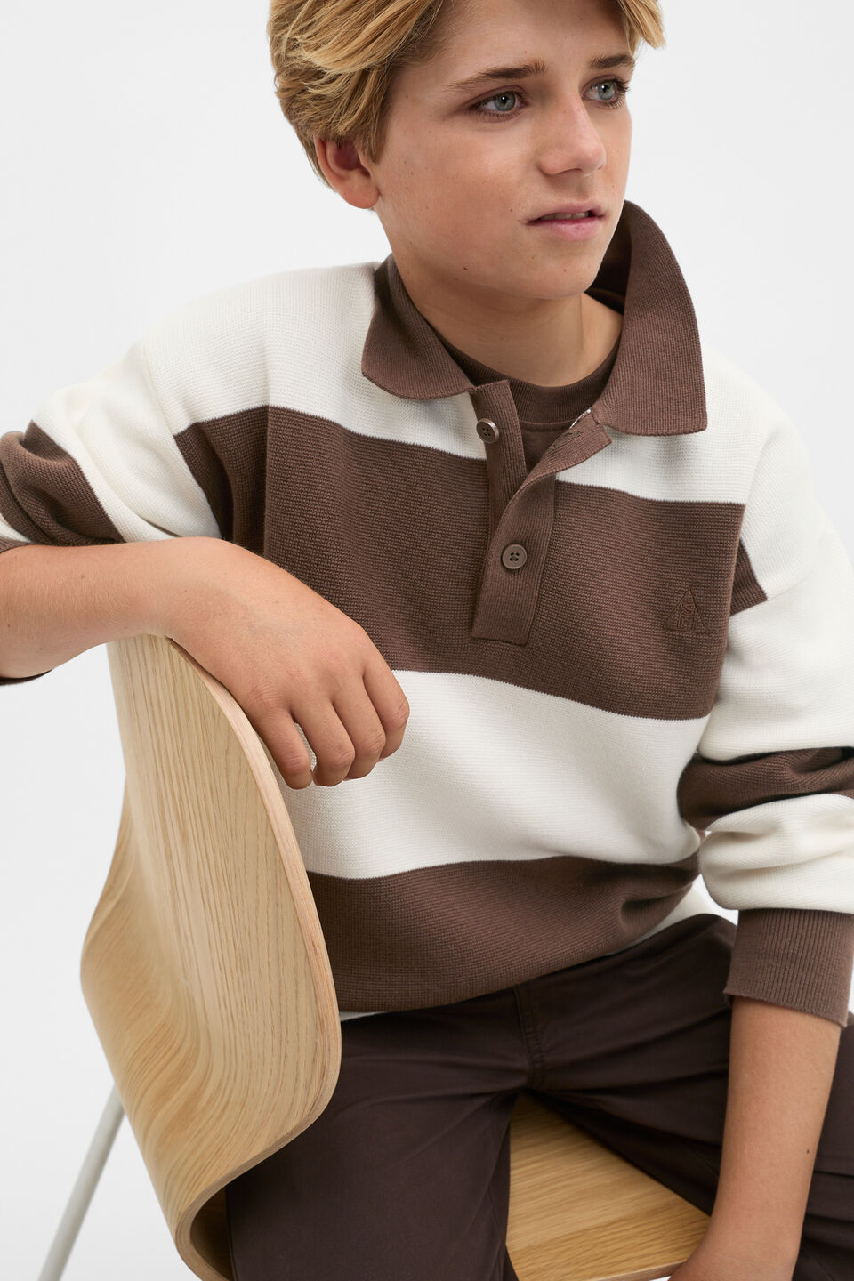 Stripe Rugby Knit  Chocolate