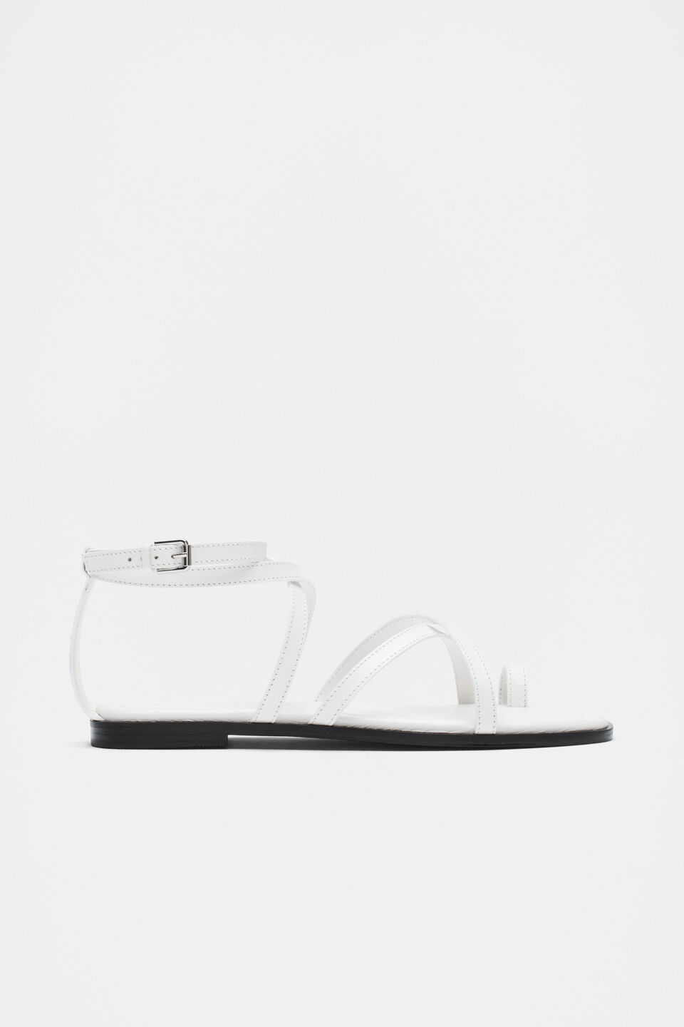 Addison Flat Sandal  White