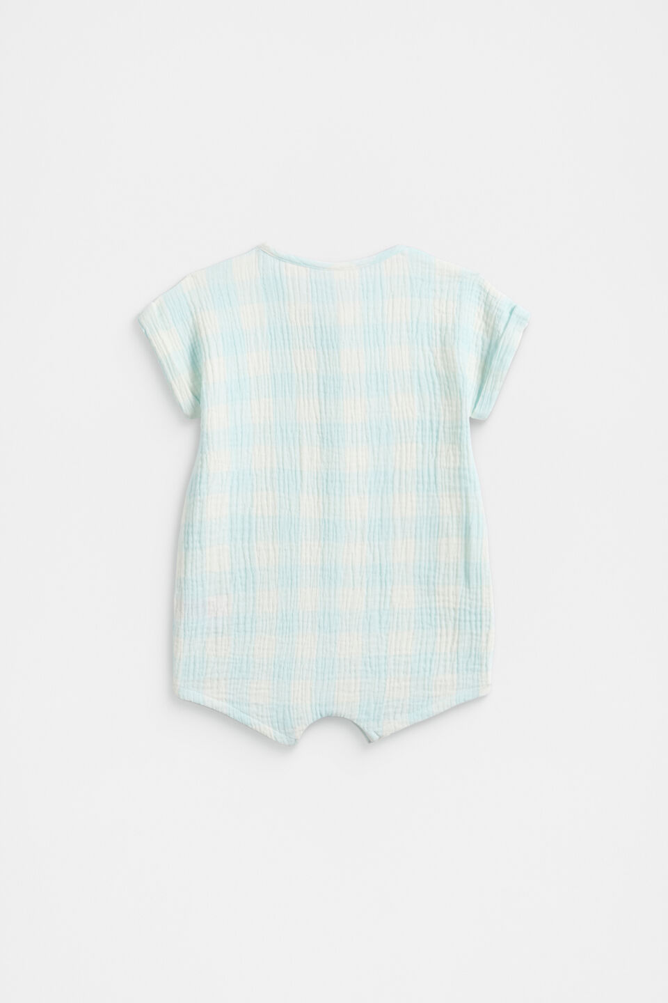 Gingham Romper  Glacier Blue
