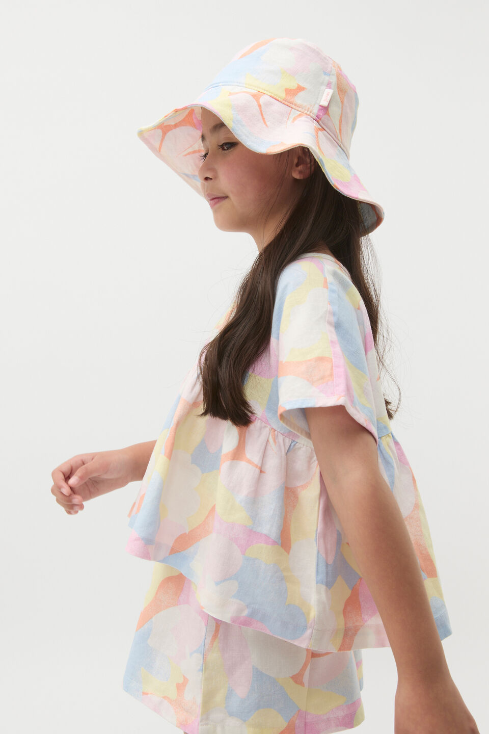 Abstract Floral Hat  Multi