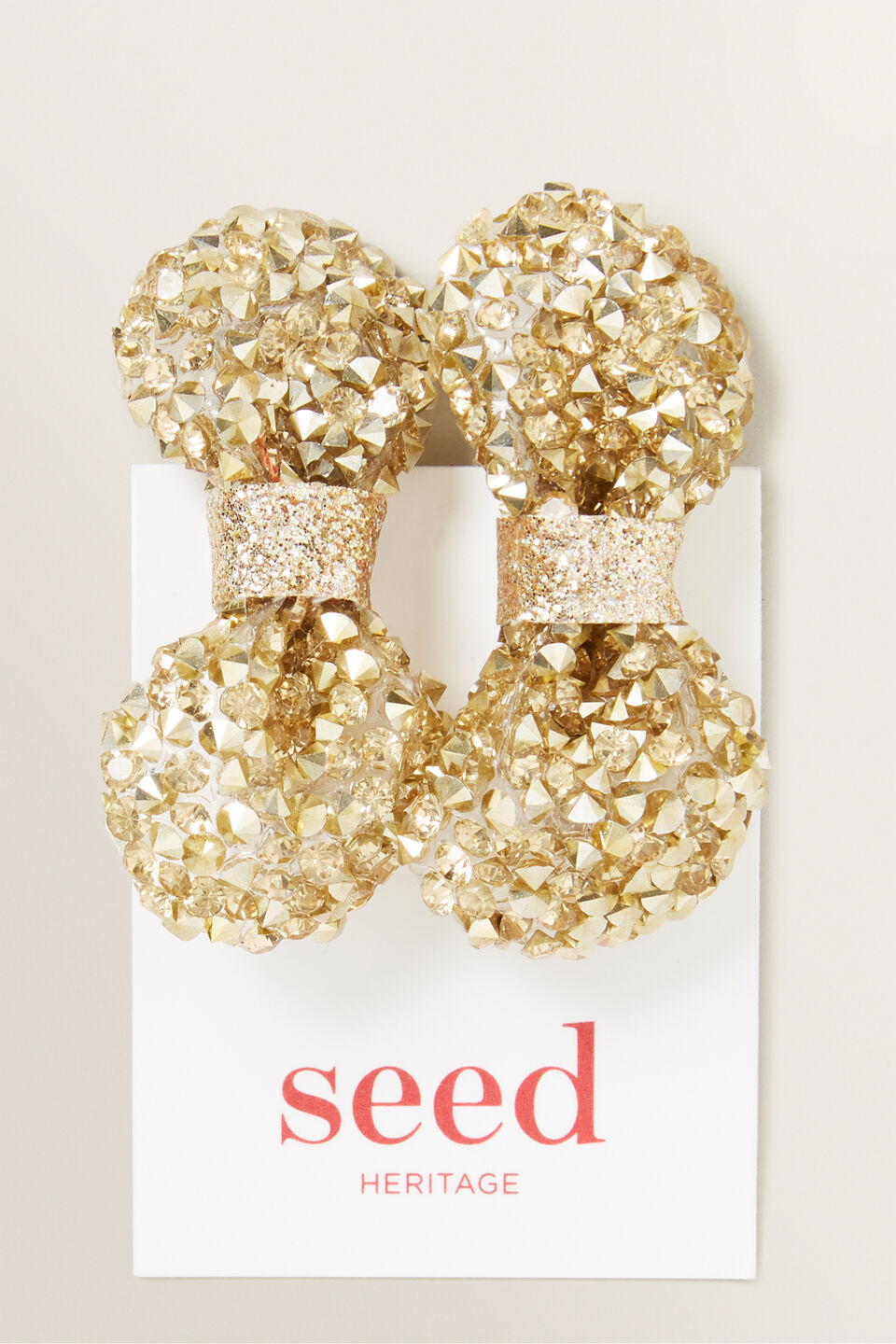 Gold Gem Bow Clip Set  9