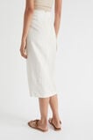 Linen Stripe Midi Skirt  Auburn Pinstripe  hi-res