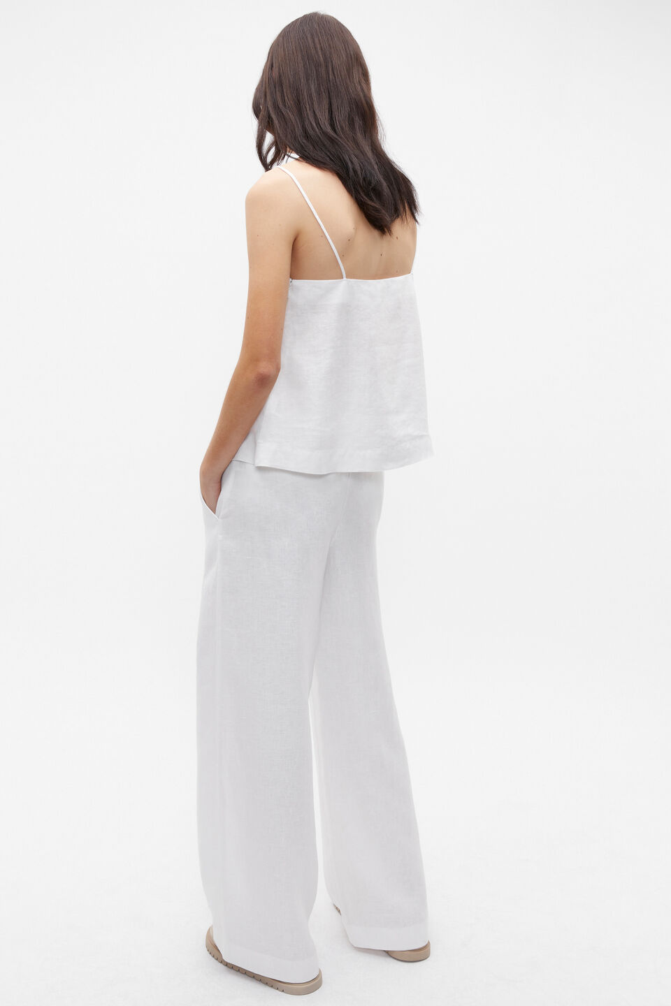 Core Linen Camisole  Whisper White
