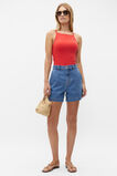 Square Neck Rib Tank  Strawberry Red  hi-res