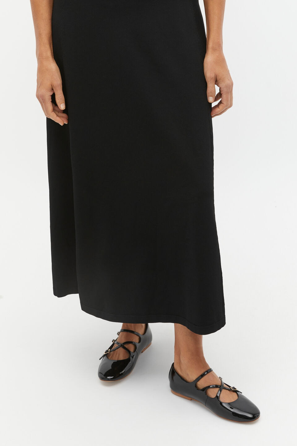 Cameron Triple Strap Ballet Flat  Black Patent