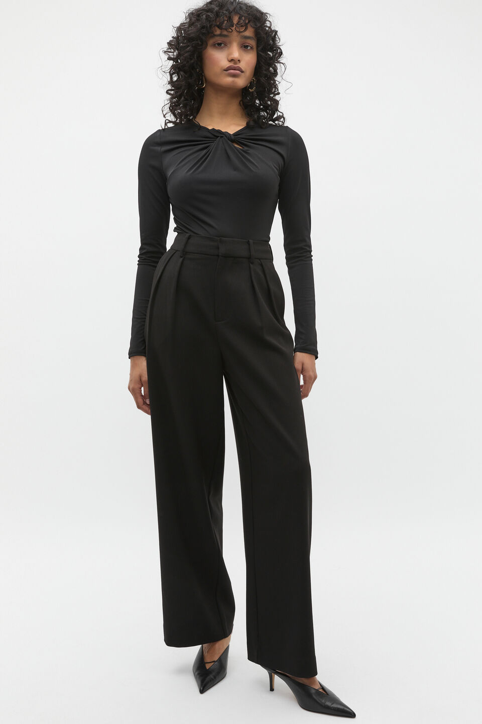 Tailored Pleat Pant  Black