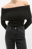 Rib Off Shoulder Knit  Black  hi-res