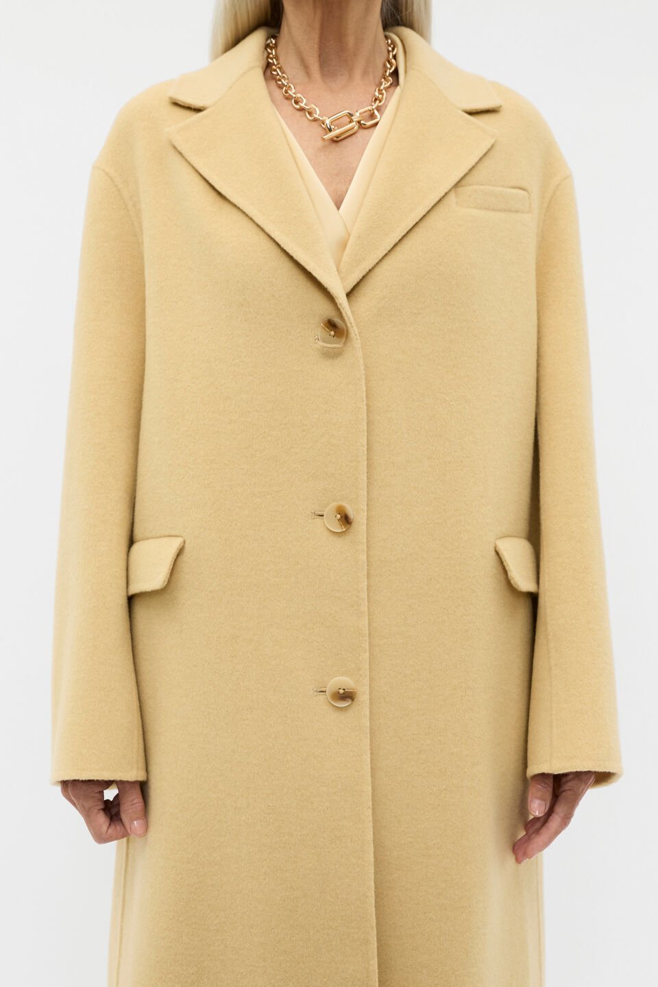 Wool Blend Boyfriend Coat  Marzipan Marle