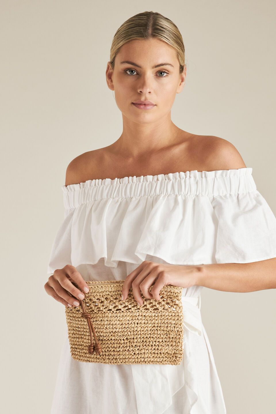 Raffia Weave Pouch  