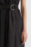 One Shoulder D Ring Belt Maxi Dress  Black  hi-res