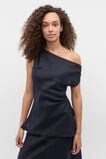 Linen Draped Shoulder Top  Twilight Blue  hi-res