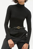 Core Rib Mock Neck Top  Black  hi-res