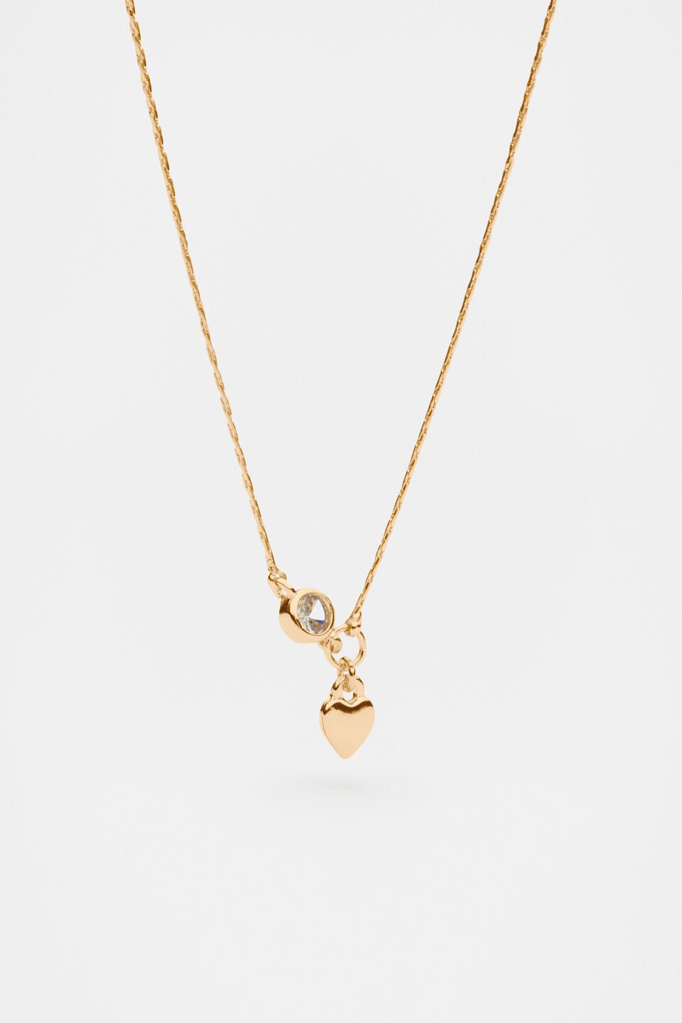 Stone Drop Initial Necklace  Heart