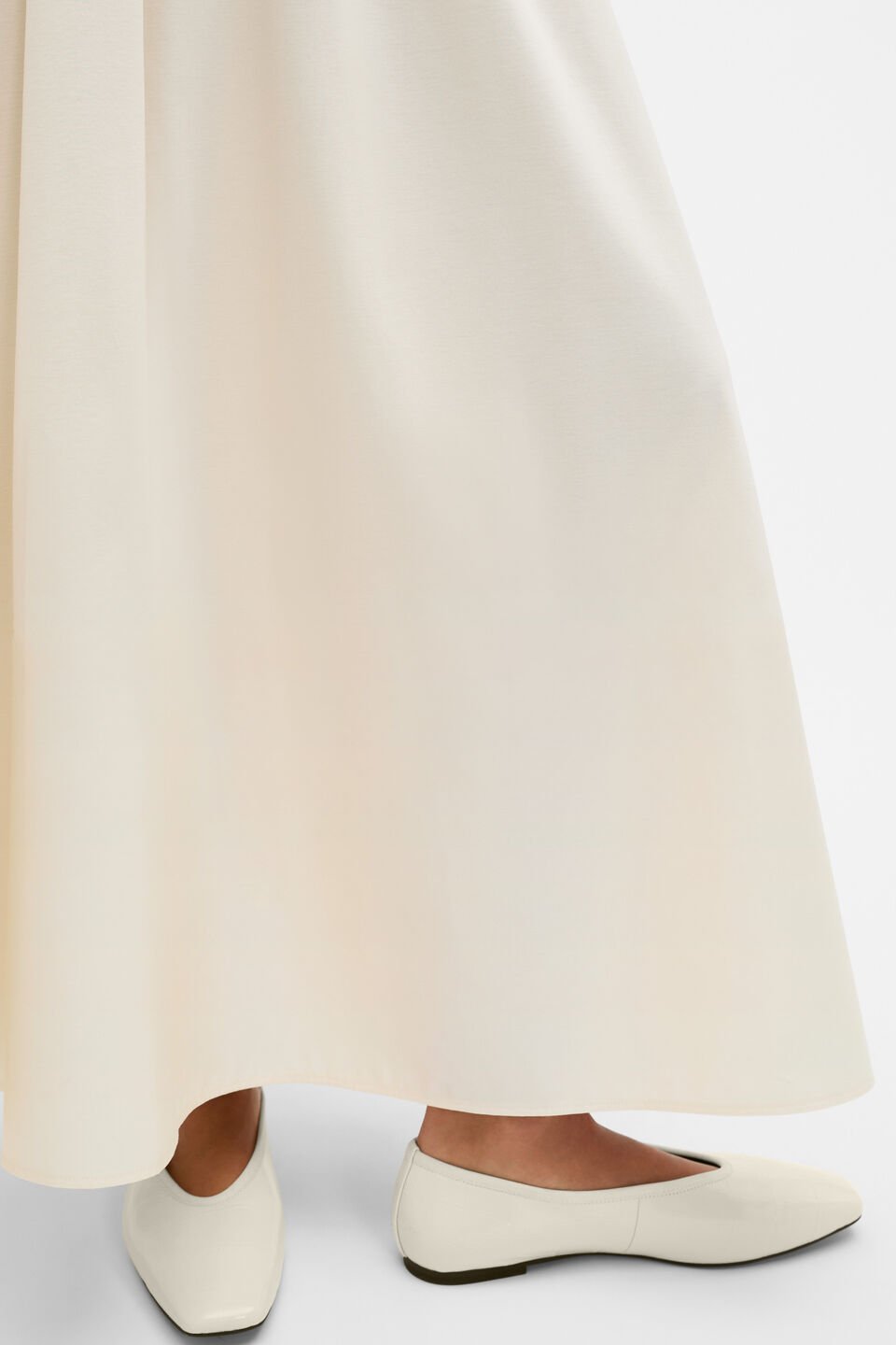 Jersey Spliced Midi Skirt  Coconut Cream