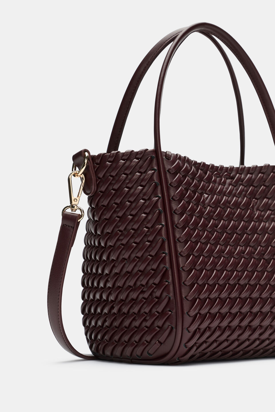 Woven Mini Crossbody Bag  Plum Red