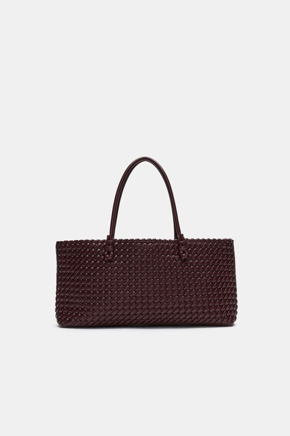 Woven East West Tote  Plum Red  hi-res