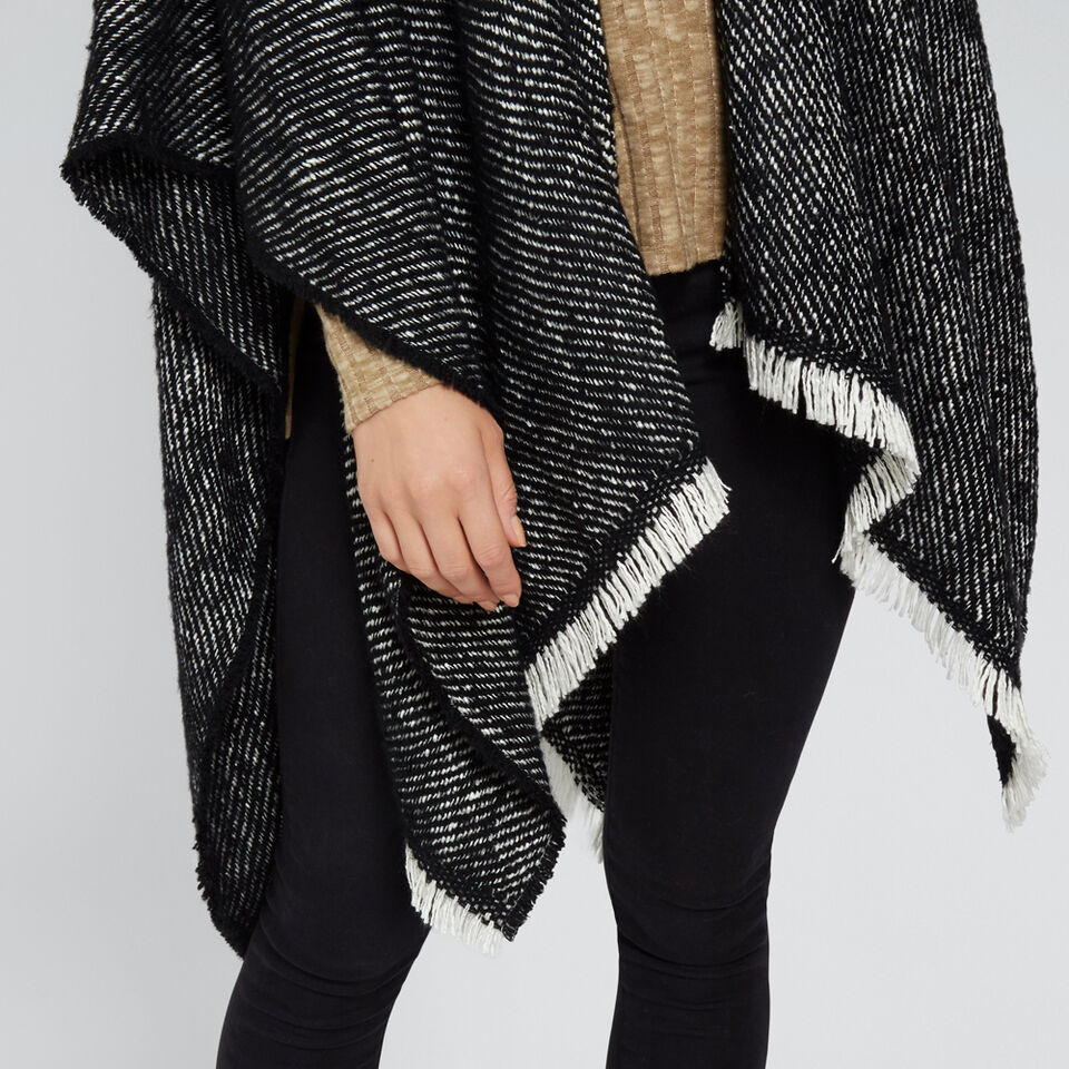 Fringe Edge Knit Poncho  