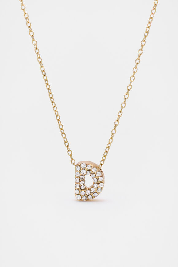 Initial Jewel Bubble Necklace  D  hi-res