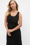 Fine Rib Knit Panel Maxi Dress  Black  hi-res