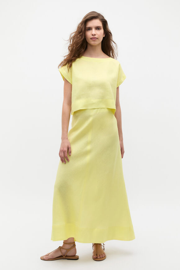 Linen Boxy Shell Top  Lemongrass  hi-res