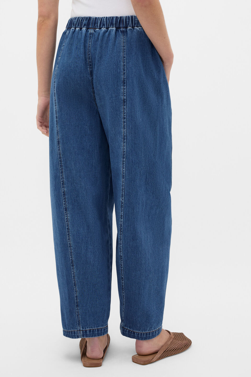 Denim Barrel Leg Jogger  Heritage Wash