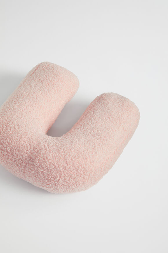 Teddy Initial Cushion Dusty Rose  U  hi-res