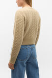 Cable Cropped Button Cardi  Cashew Marle  hi-res