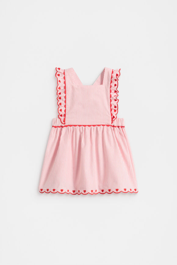 Stripe Scallop Dress  Strawberry Red  hi-res