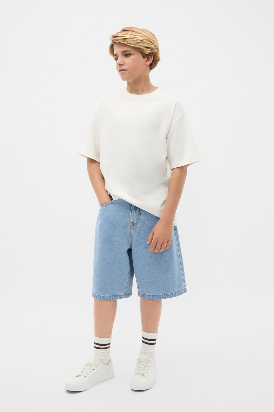 Denim Jort  Light Blue Wash