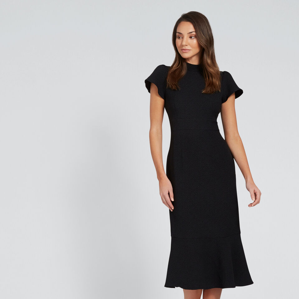 Funnel Neck Fishtail Dress  