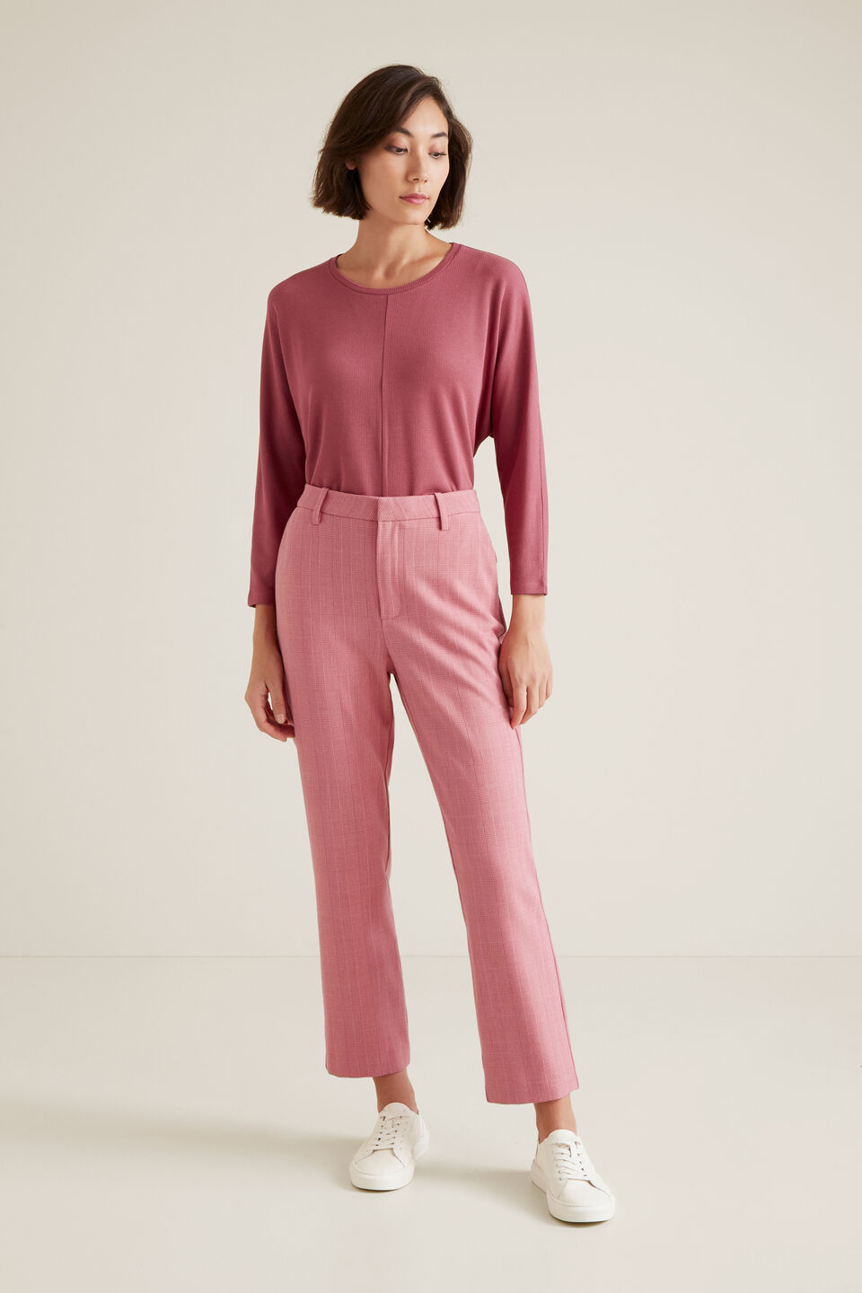 3/4 Sleeve Waffle Top  