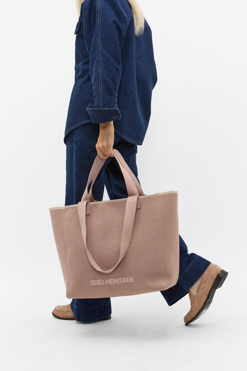 Knit Logo Tote  Amaretto