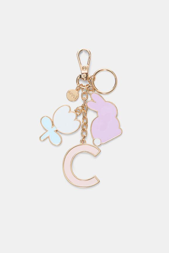 Bunny Initial Keyring  C  hi-res