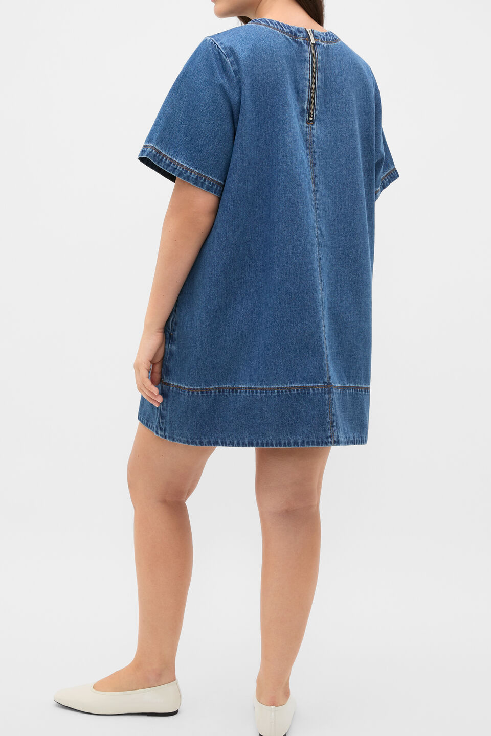 Denim Swing Mini Dress  Heritage Wash