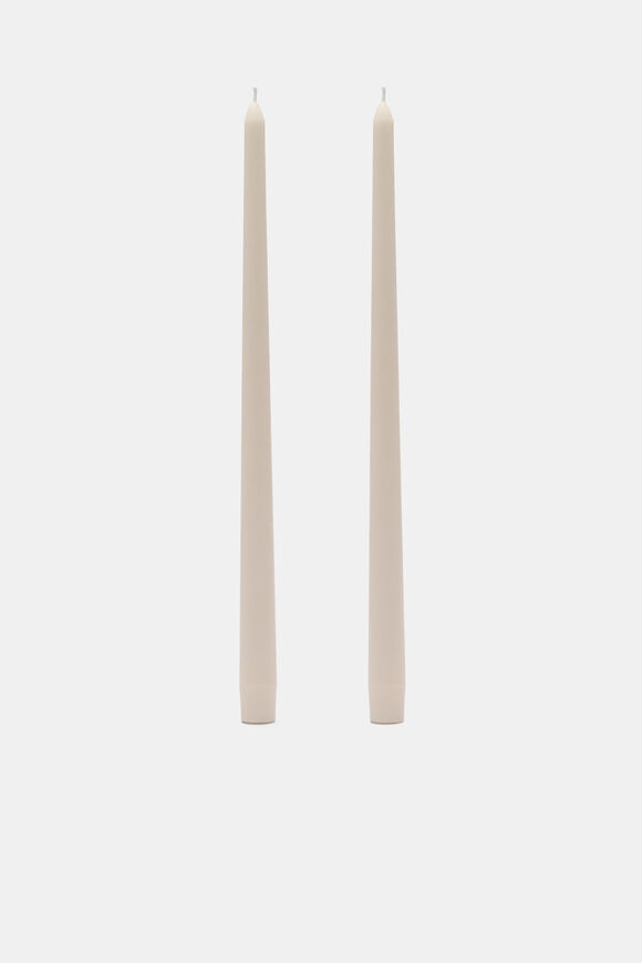 Tall Taper Candle Set of 2  Egg Shell  hi-res