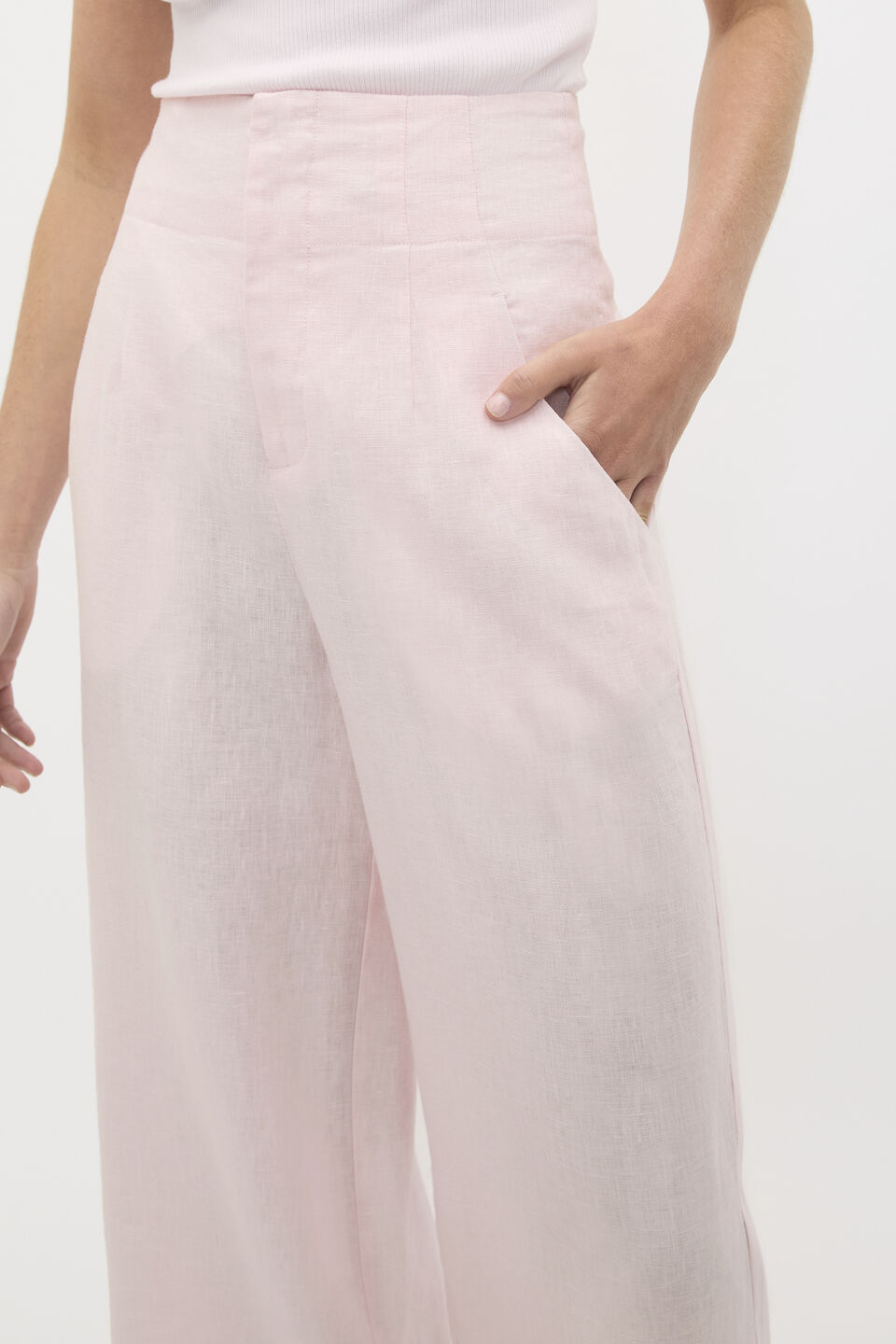 Core Linen Waisted Pant  Primrose