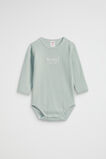 Core Rib Logo Bodysuit  Sage Stripe  hi-res