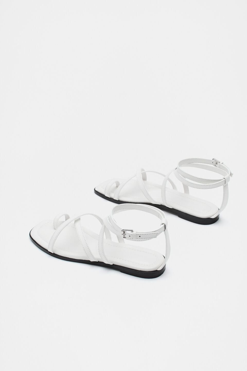 Addison Flat Sandal  White