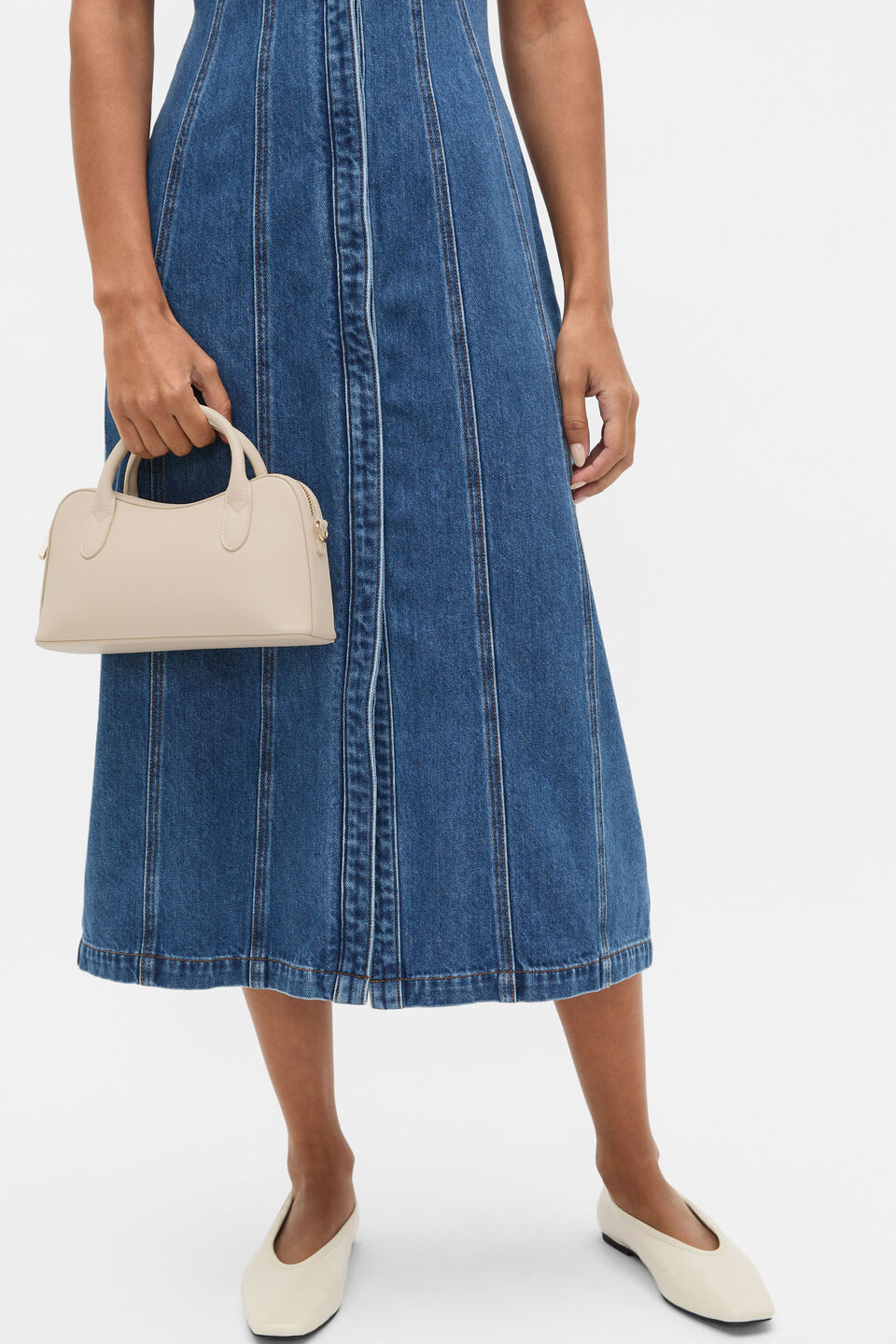 Curved Mini Crossbody Bag  Oat