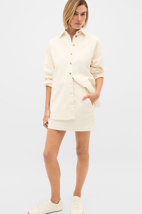 Cord Oversized Shirt  Coconut Cream  hi-res