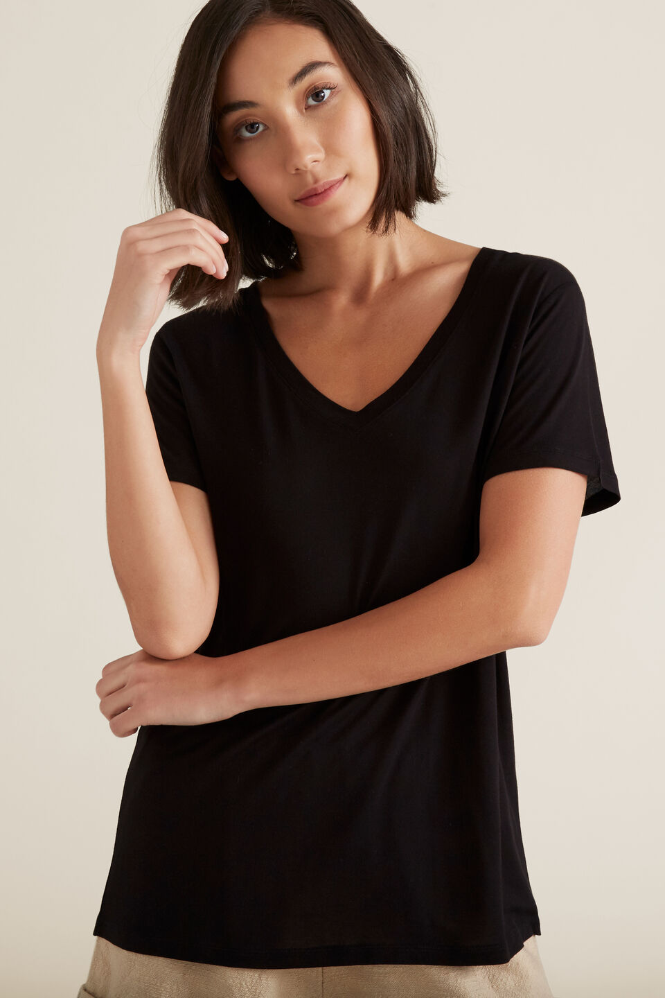 Core V Neck Drapey Tee  