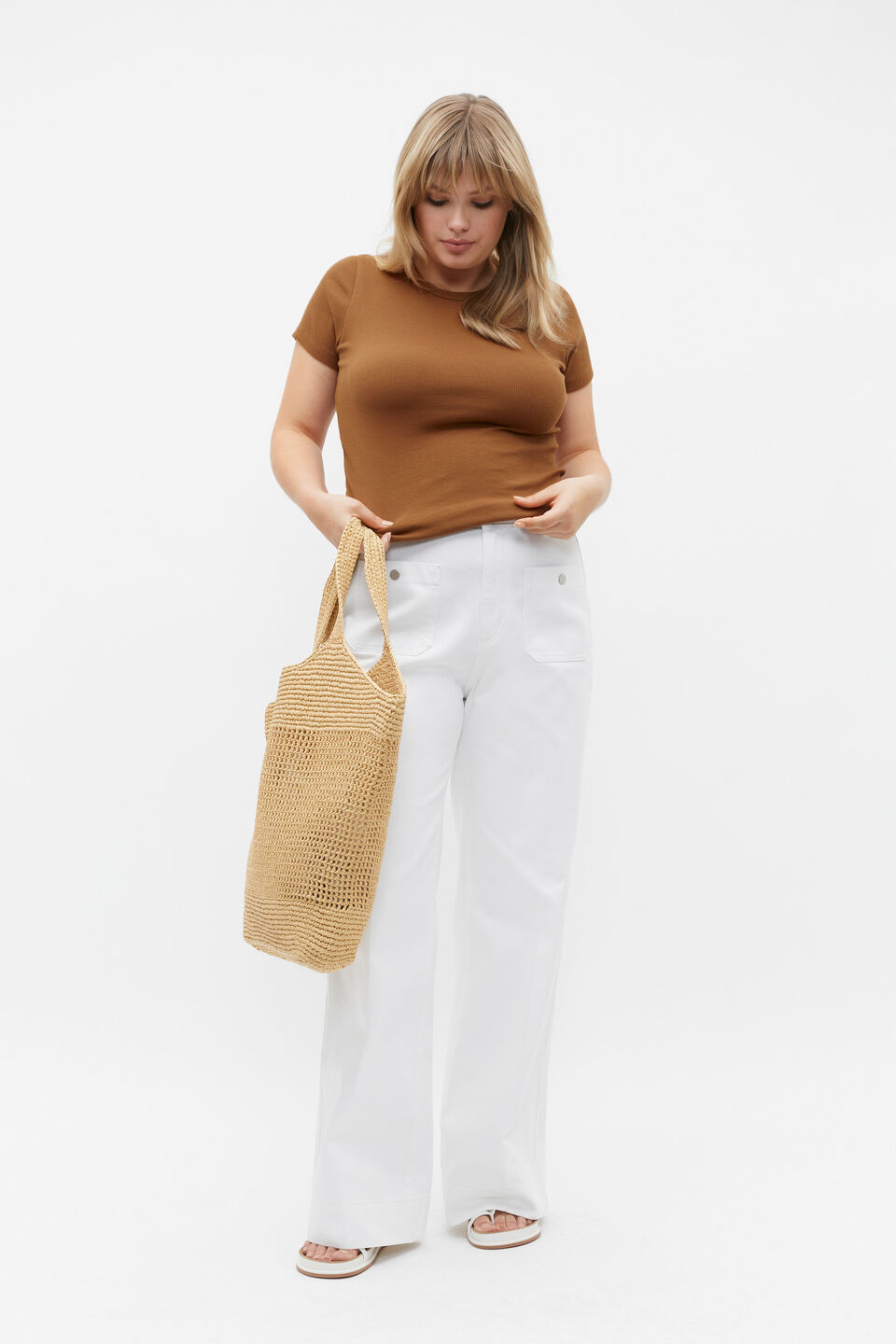 Denim Pocket Jean  White